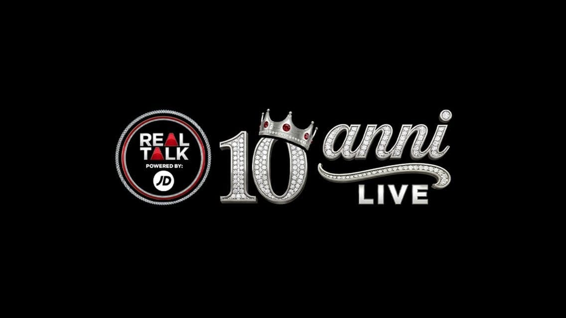 REAL TALK:10 ANNI LIVE|18K,FLACO G,PROMESSA,LOW RED,RRARI DAL TACCO,SILENT BOB,JACK THE SMOKER,DISME,LAIOUNG,NERONE,VEGAS JONES,YD FROST,INOKI,MONDO MARCIO,CHADIA,PETER KING,MASSIMO PERICOLO,ALBOROSIE,JHONNY MARSIGLIA,8BLEVRAI,BEBA,KUREMINO.